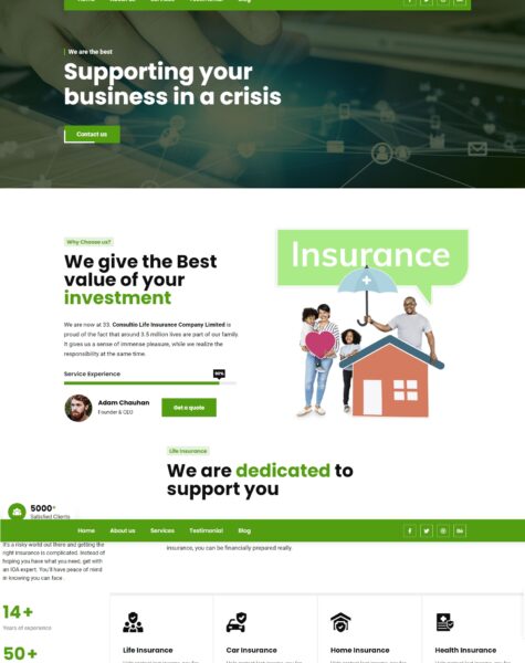 insurance website design