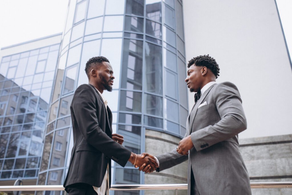 business men shaking hands